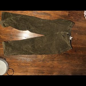L.L.Bean corduroy green pants size 10 petite